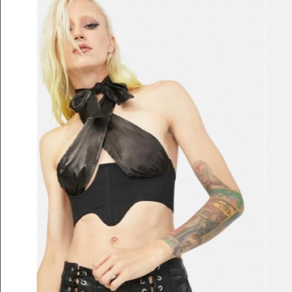 BNWT “approach with caution halter top”